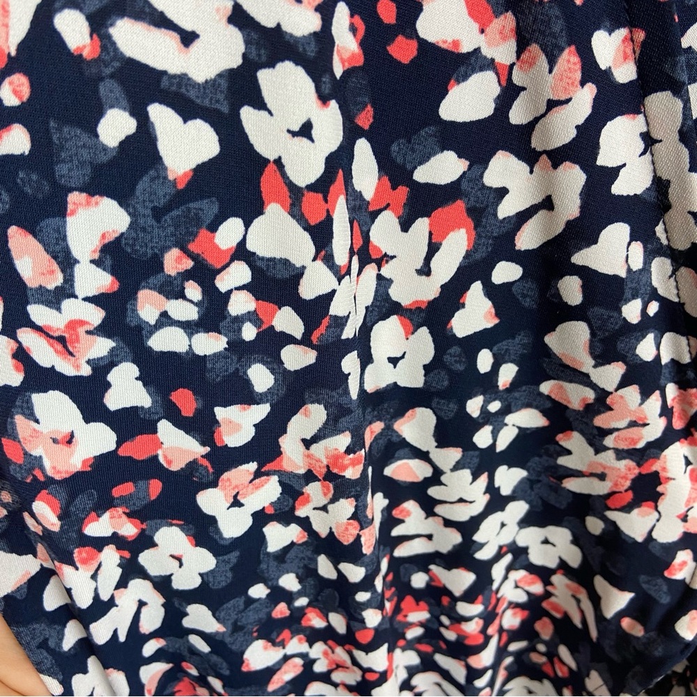 Banana Republic Blue White Pink Abstract Print Wrap‎ Dress Size XS Office - Picture 7 of 9